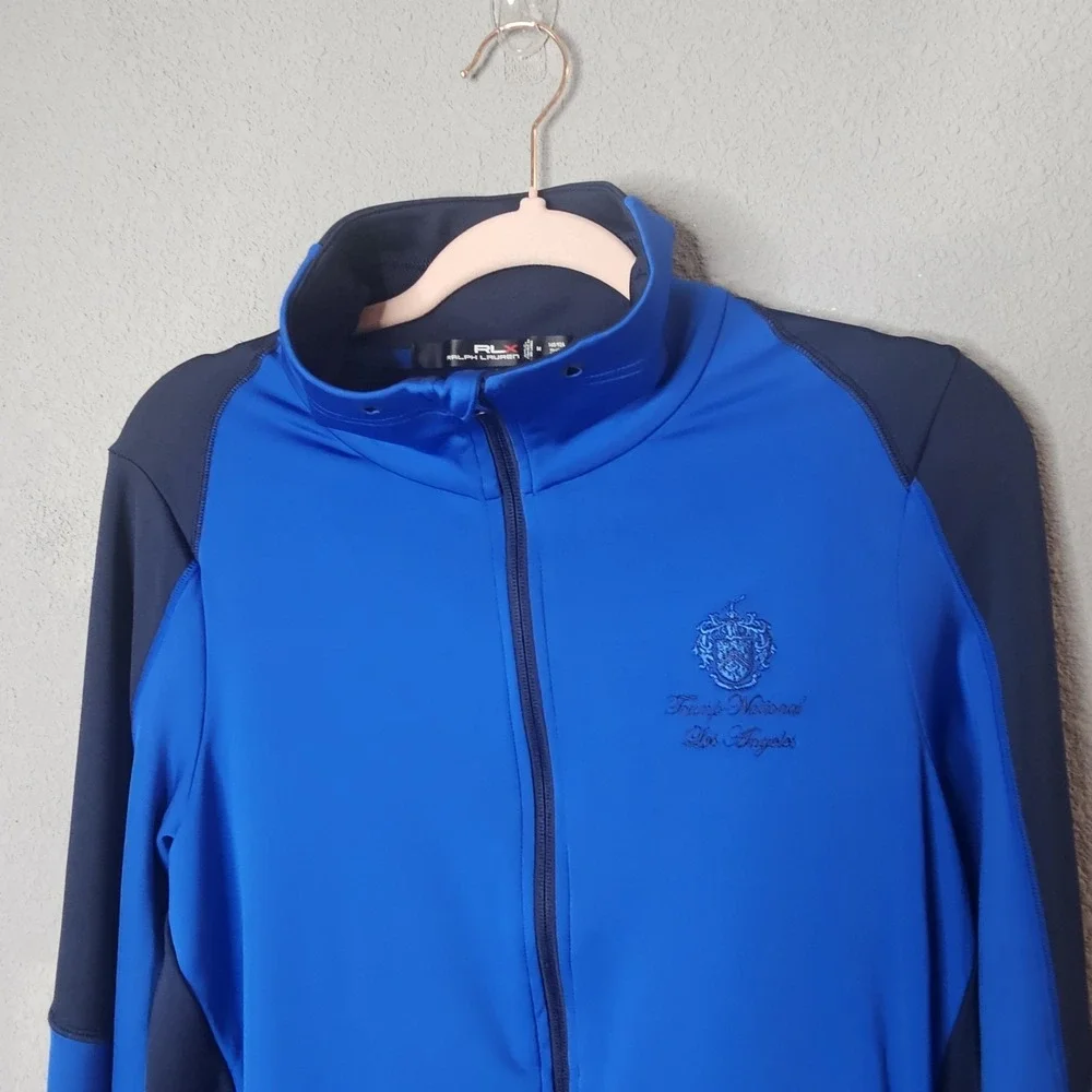 Polo Sport Ralph Lauren Jacket Womens M Blue RLX Black Label Activewear Full Zip